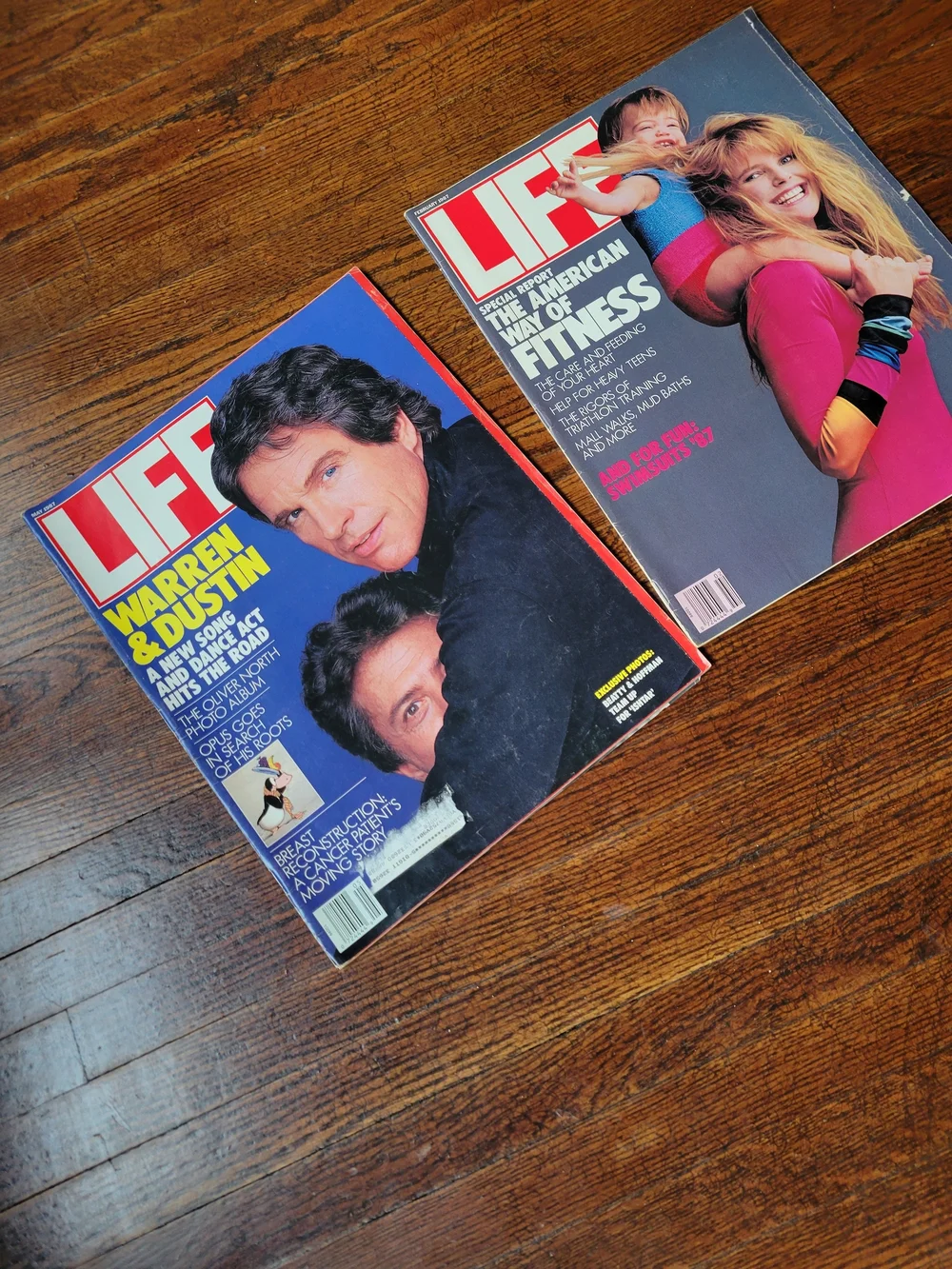 Life Magazine May & Feb 1987 Vintage Magazine Bundle Warren & Dustin, Fitness